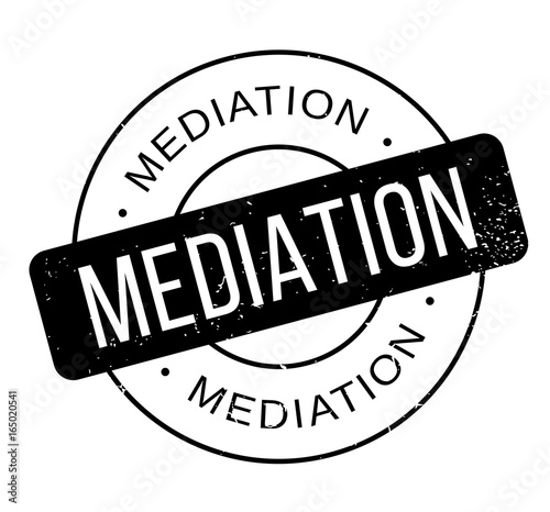 Mediation rubber stamp. Grunge design with dust scratches. Effects can be easily removed for a clean, crisp look. Color is easily changed.
