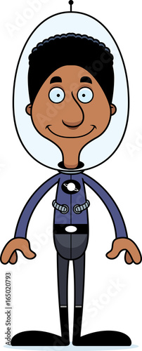 Cartoon Smiling Spaceman Man