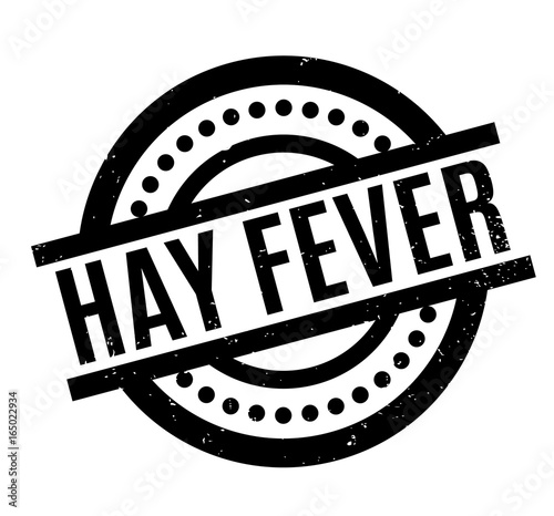 Hay Fever rubber stamp. Grunge design with dust scratches. Effects can be easily removed for a clean, crisp look. Color is easily changed.