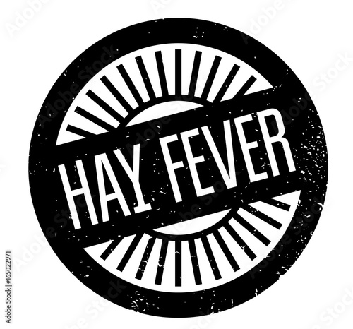 Hay Fever rubber stamp. Grunge design with dust scratches. Effects can be easily removed for a clean, crisp look. Color is easily changed.