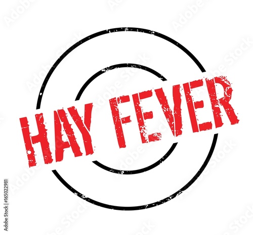 Hay Fever rubber stamp. Grunge design with dust scratches. Effects can be easily removed for a clean, crisp look. Color is easily changed.