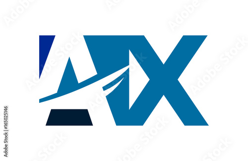 AX Negative Space square Swoosh Letter Logo