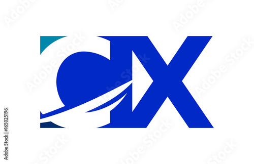 CX Negative Space square Swoosh Letter Logo