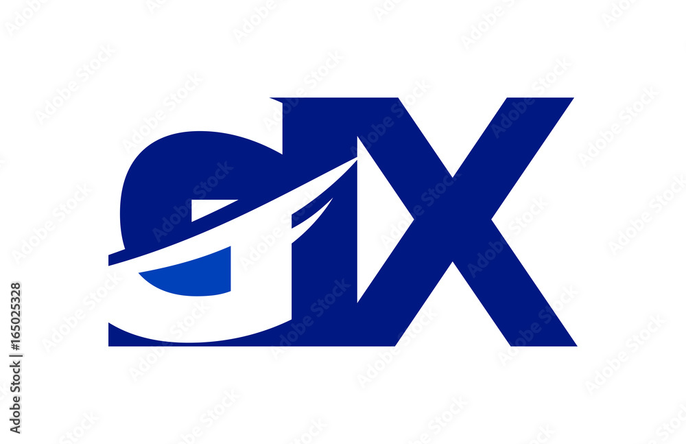 GX Negative Space square Swoosh Letter Logo GX Negative Space square Swoosh Letter Logo