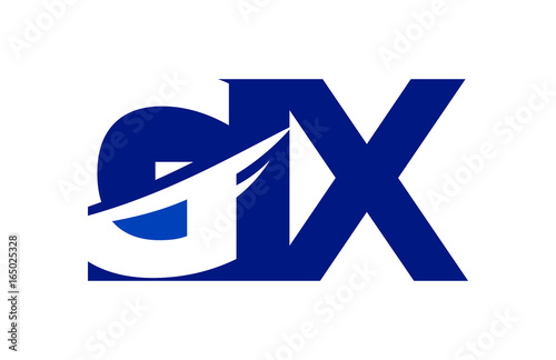 GX Negative Space square Swoosh Letter Logo