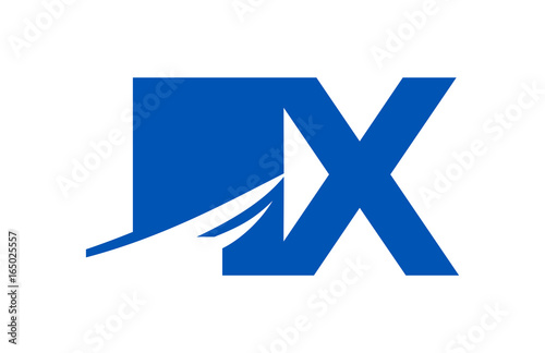 LX Negative Space square Swoosh Letter Logo