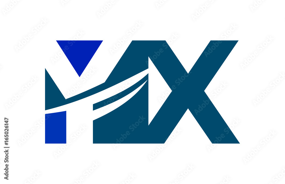 YX Negative Space square Swoosh Letter Logo YX Negative Space square Swoosh Letter Logo
