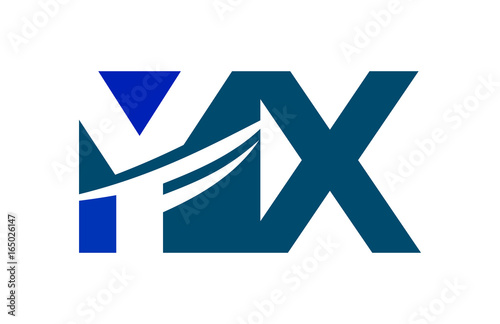 YX Negative Space square Swoosh Letter Logo