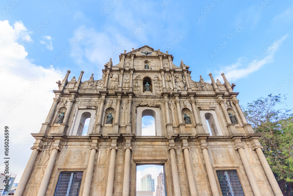 Ruins of St. Paul's. Built from 1602 to 1640, one of Macau's best known landmarks. In 2005, they were officially listed as part of the Historic Centre of Macau, a UNESCO World Heritage Site.