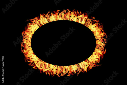 ellipse fire frame isolated on black