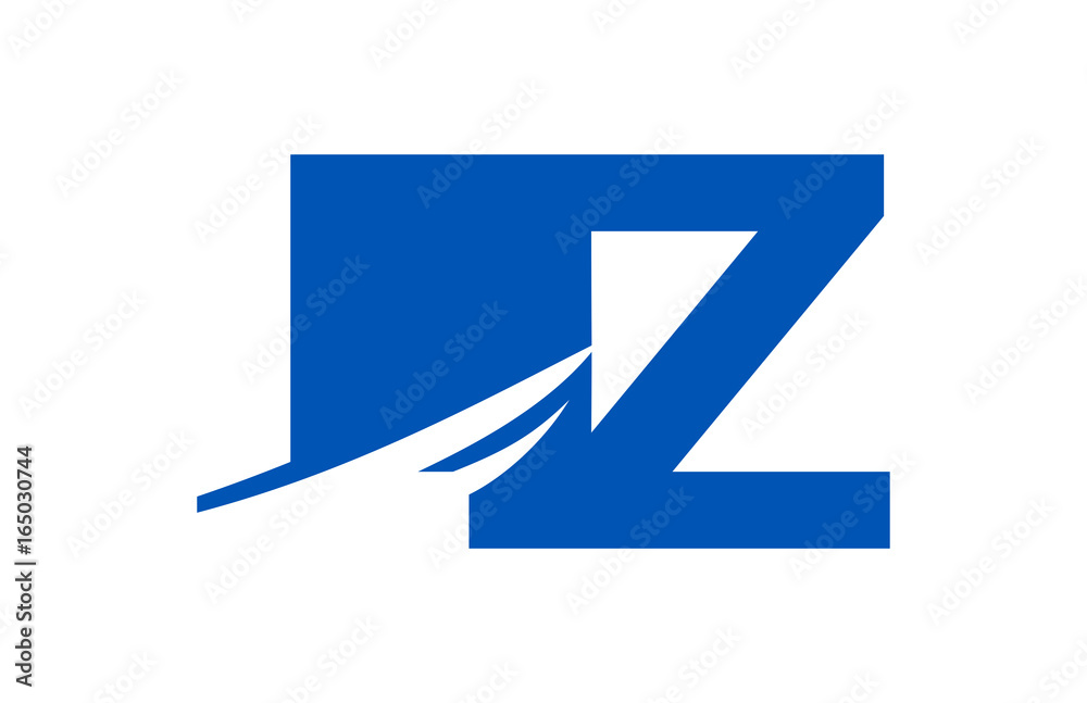 LZ Negative Space Square Swoosh Letter Logo LZ Negative Space Square Swoosh Letter Logo