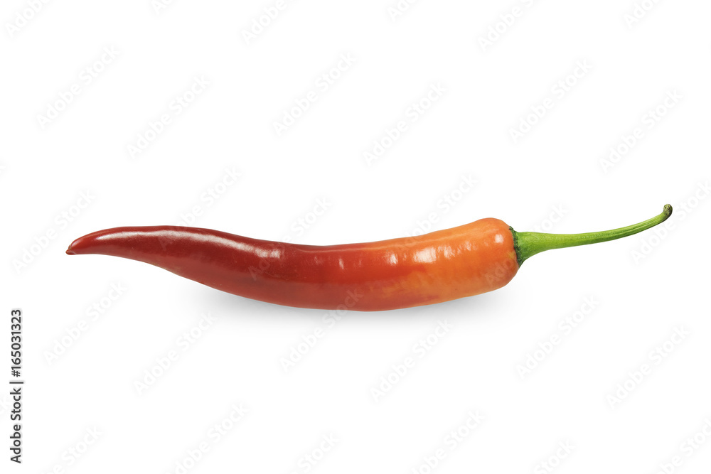 Red chili on a white background Red chili on a white background