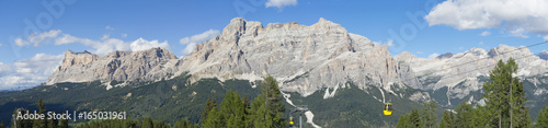 Fantastic landscape on the Dolomites. View on Sas Crusc, Lavarela and Conturines picks. Alta Badia, Sud Tirol, Italy photo