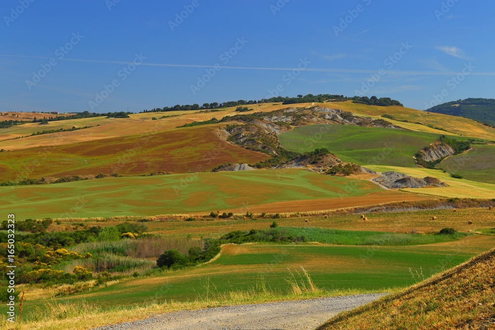 Countryside landscape around Pienza Tuscany in Italy, Europe Countryside landscape around Pienza Tuscany in Italy, Europe