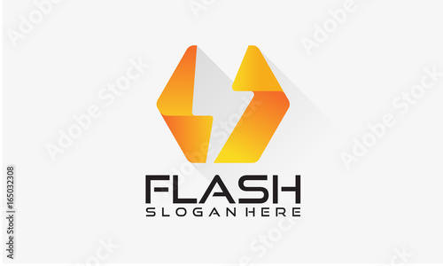 Flash Logo abstract design vector template. Lighting bolt icon. Logo Thunder electricity Power concept designs