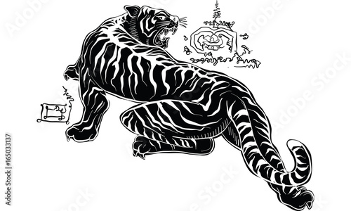 Thai traditional painting, tiger