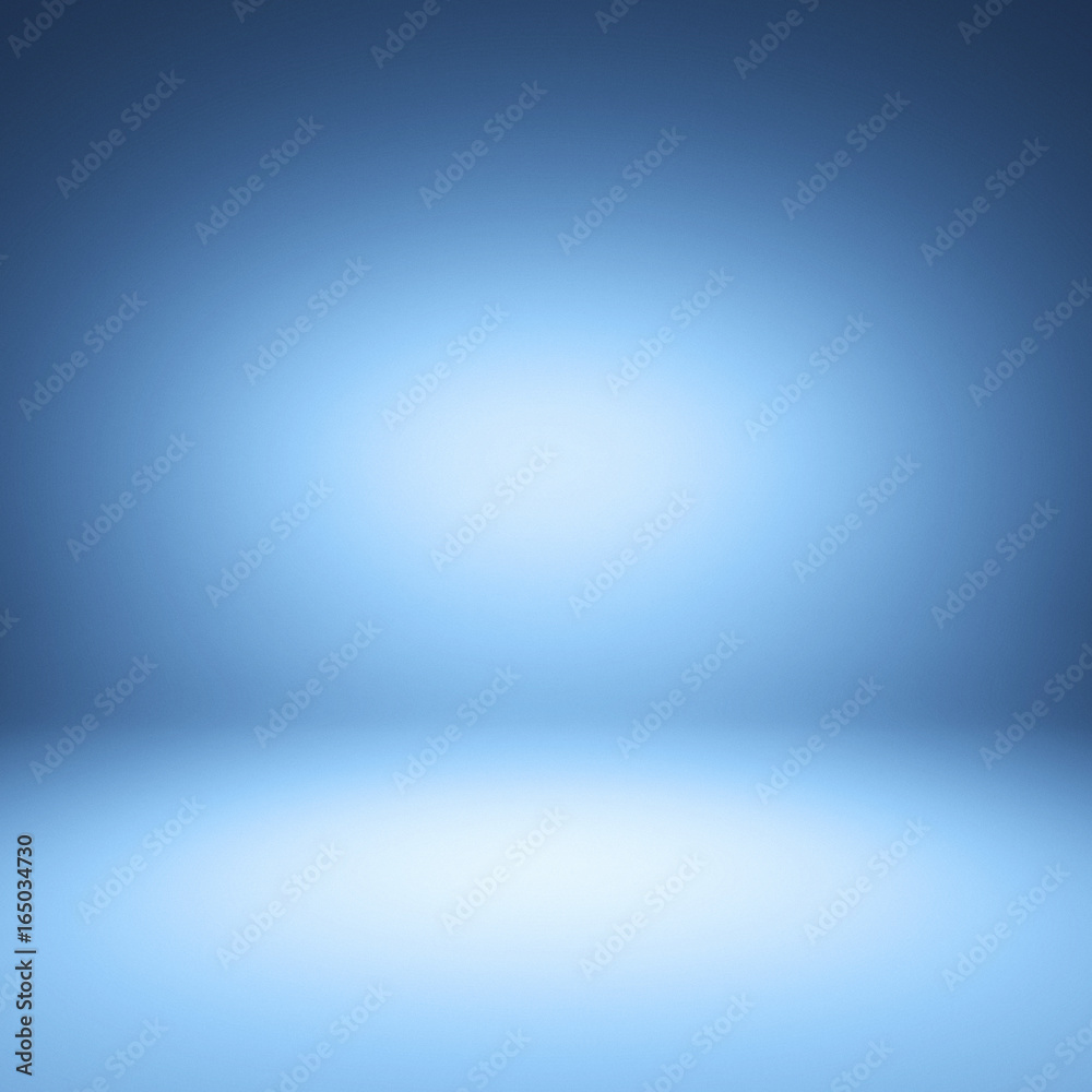 Blue spotlight background. Empty blue studio. Blue spotlight background. Empty blue studio.