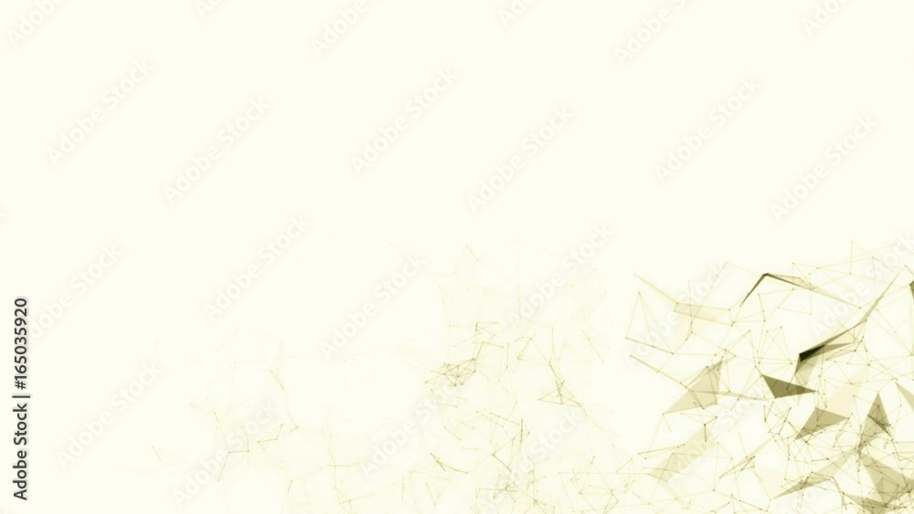 Abstract connected geometric shapes, lines and points moving slowly together in a chaotic fashion. 4K UHD seamless looping animation
