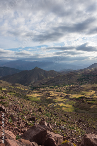 Panoramic view of colorful valley in Morocco The High Atlas mountain range, Africa © smoke666