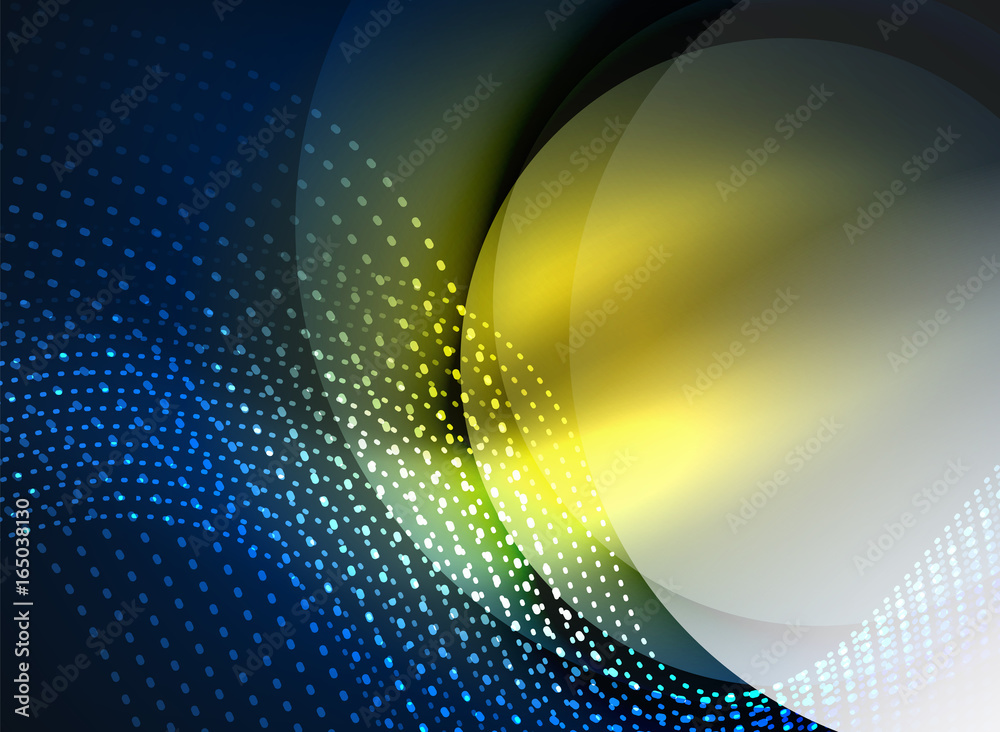 Glowing wave created with particles on dark color background Glowing wave created with particles on dark color background