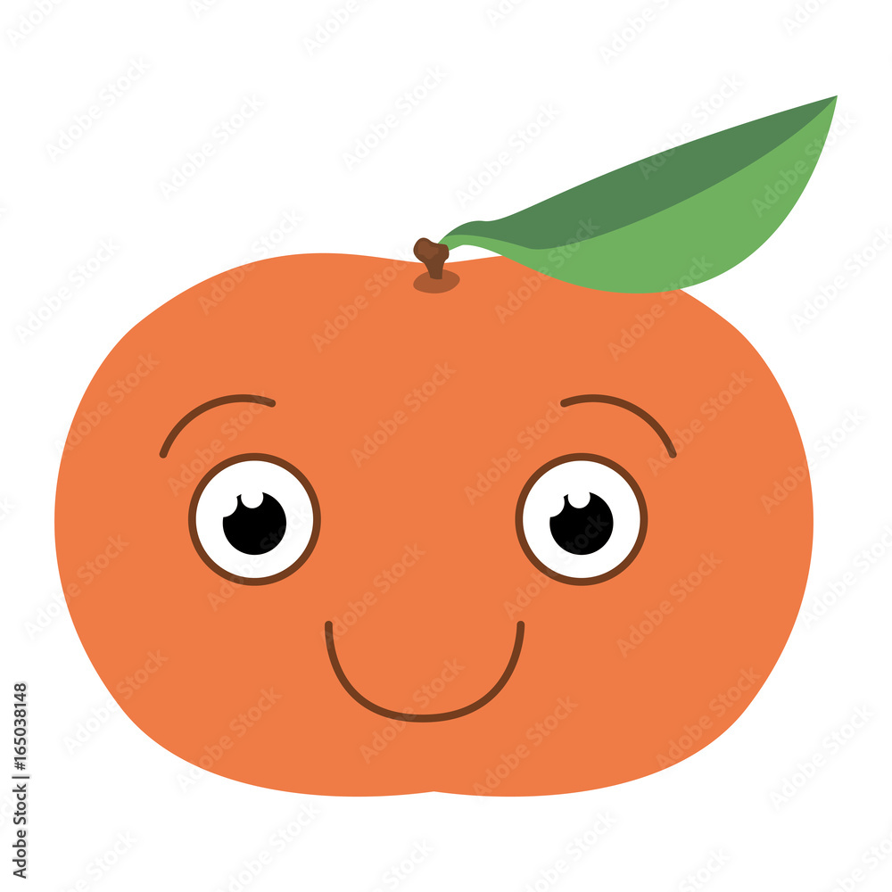 white background with silhouette of happy cartoon tangerine fruit vector illustration white background with silhouette of happy cartoon tangerine fruit vector illustration