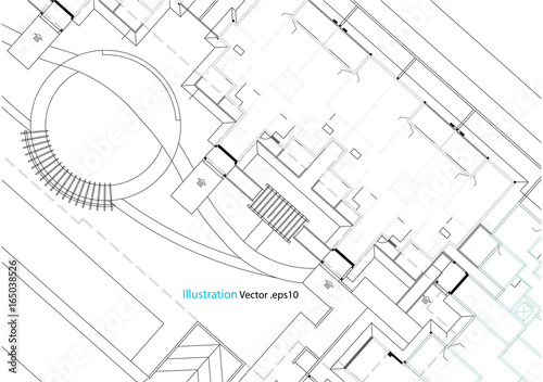 Architectural background, architectural plan, construction drawing landscape
