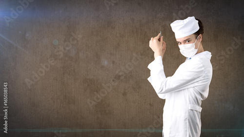 Slika na platnu Beautiful medical woman doctor in uniform