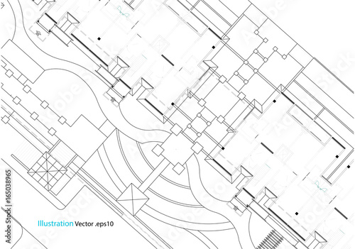 Architectural background, architectural plan, construction drawing landscape