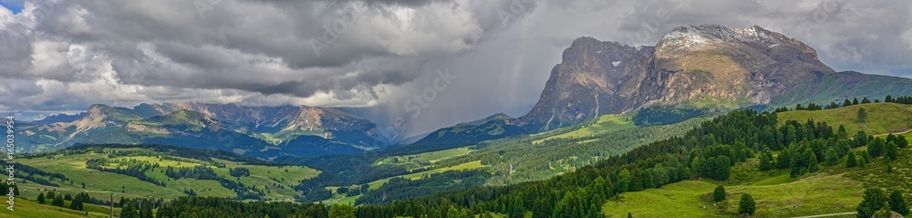 Italy south tyrol dolomites mountains Langkofel Plattkofel panoramic