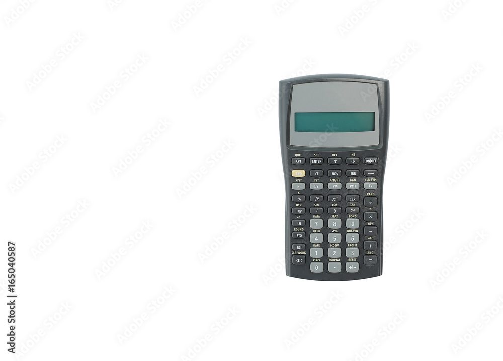 Scientific calculator with copy space on white isolated background. Scientific calculator with copy space on white isolated background.