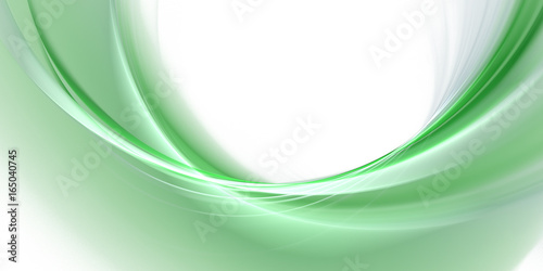 Abstract fractal background for design. Green and white waves