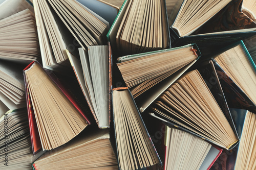 Composition with books on the table photo