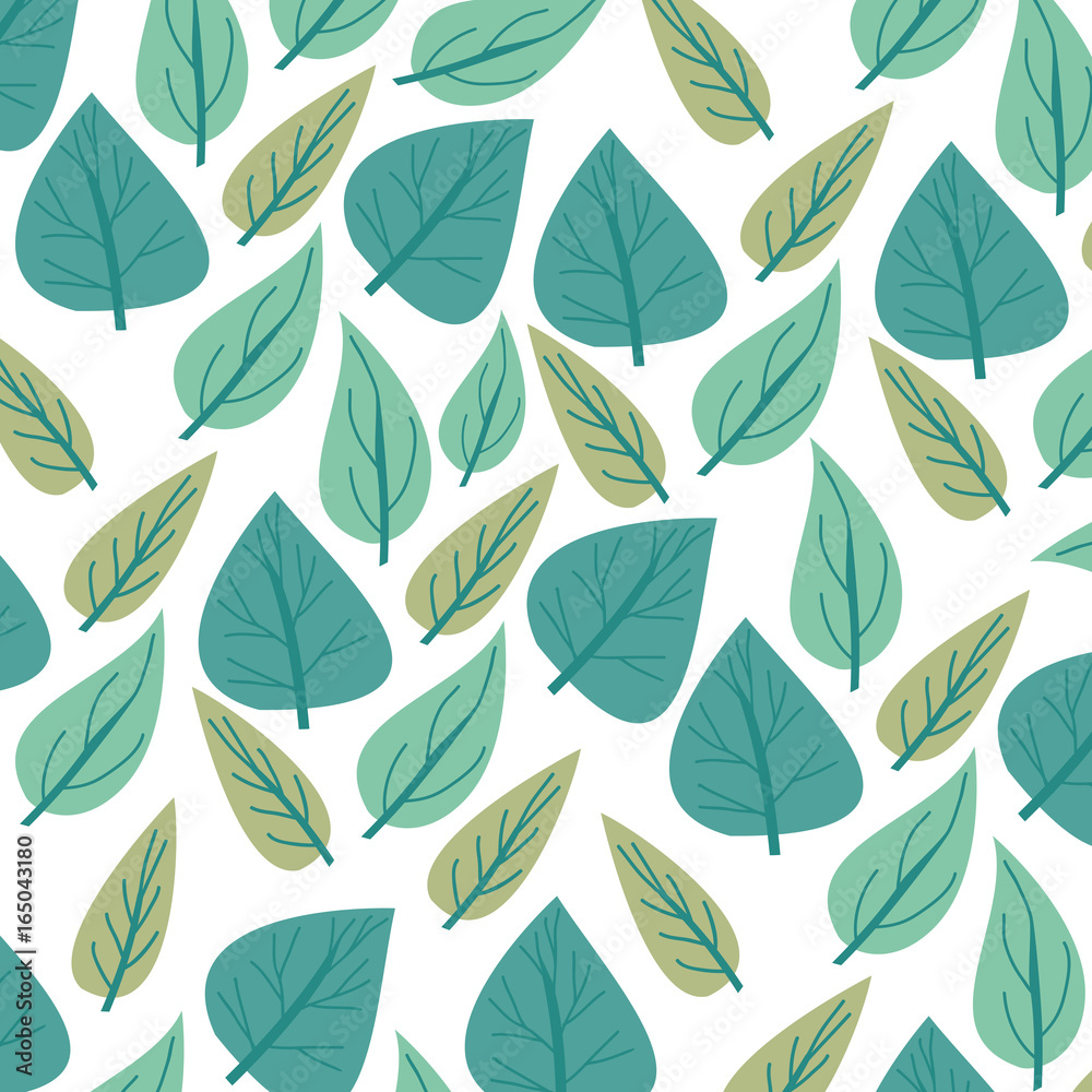 white background with colorful pattern of cordiform leaves vector illustration