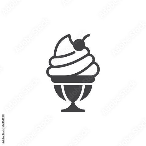 Ice cream cup icon vector, filled flat sign, solid pictogram isolated on white. Symbol, logo illustration. Pixel perfect vector graphics