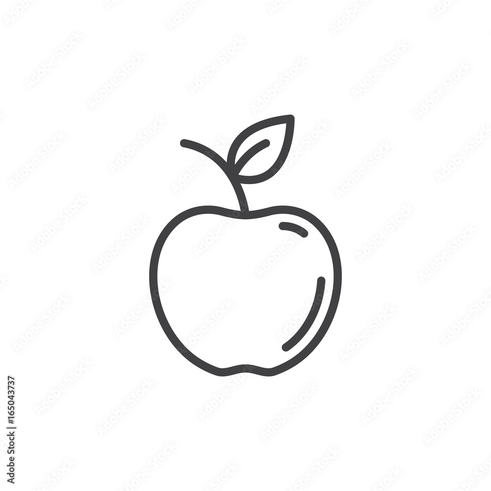 Apple line icon, outline vector sign, linear style pictogram isolated on white. Symbol, logo illustration. Editable stroke. Pixel perfect vector graphics Apple line icon, outline vector sign, linear style pictogram isolated on white. Symbol, logo illustration. Editable stroke. Pixel perfect vector graphics