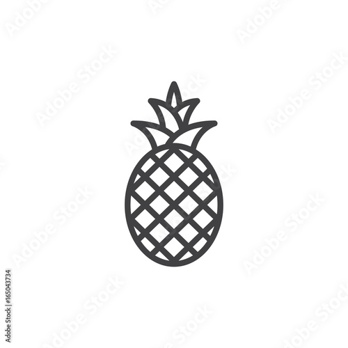 Pineapple line icon, outline vector sign, linear style pictogram isolated on white. Symbol, logo illustration. Editable stroke. Pixel perfect vector graphics
