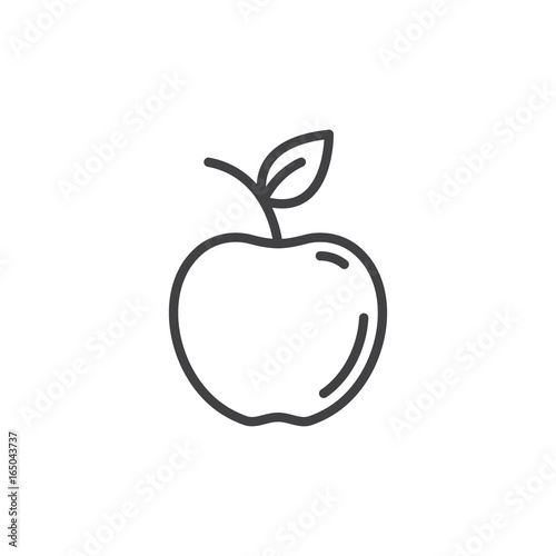Apple line icon, outline vector sign, linear style pictogram isolated on white. Symbol, logo illustration. Editable stroke. Pixel perfect vector graphics