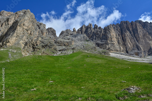 Italy south tyrol dolomites mountains meadow rocks