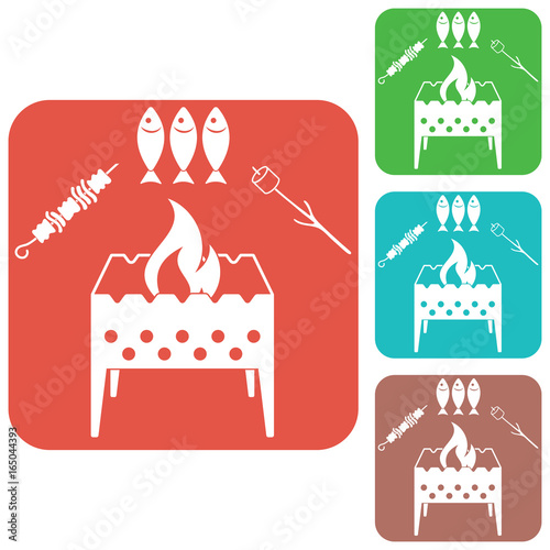 Brazier zephyr, kebab and fish icon