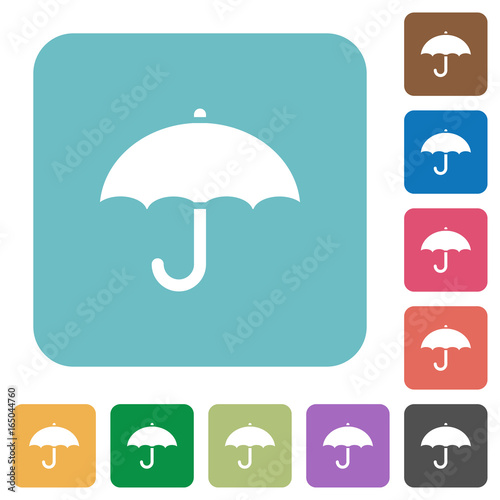 Umbrella rounded square flat icons