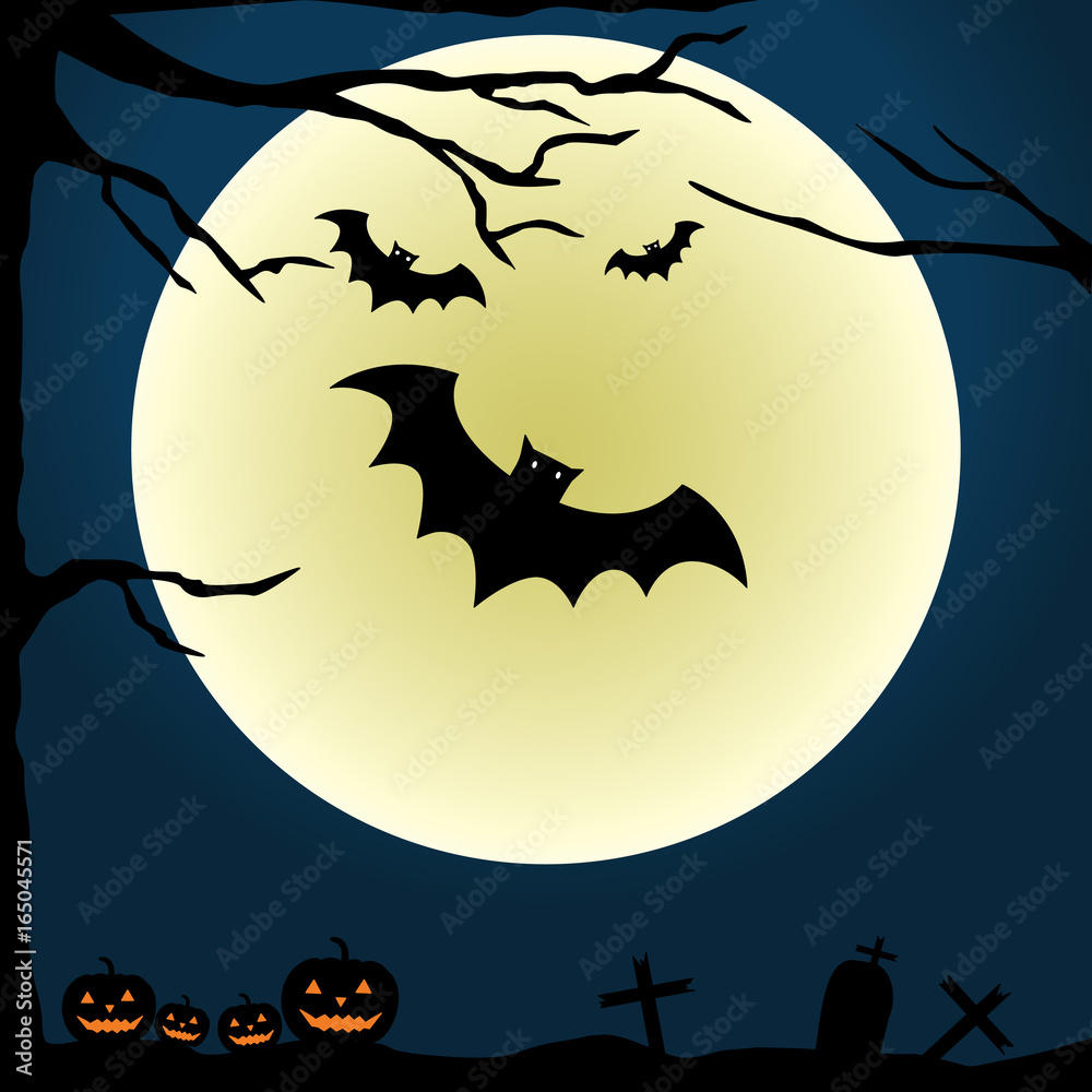 Halloween pumpkins and Moon background. Halloween pumpkins and Moon background.