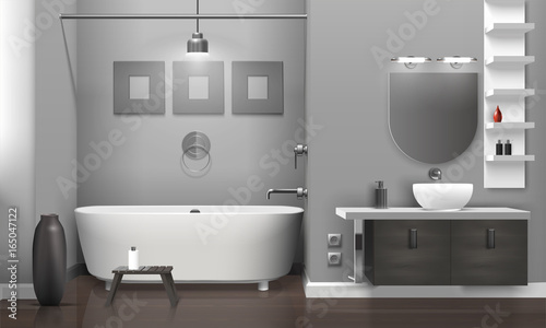 Realistic Bathroom Interior