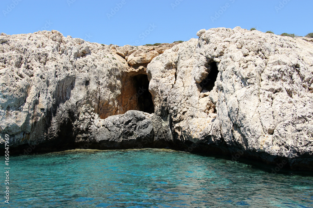 Rocks and Caves on Coast of  Ayia-Napa, Cyprus