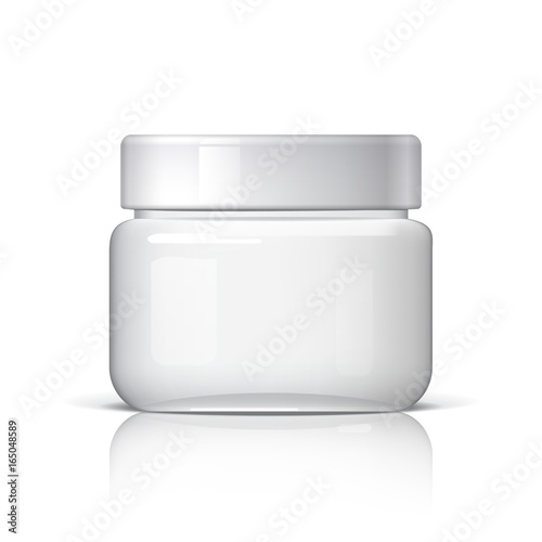 Realistic cosmetic jar on a white background.