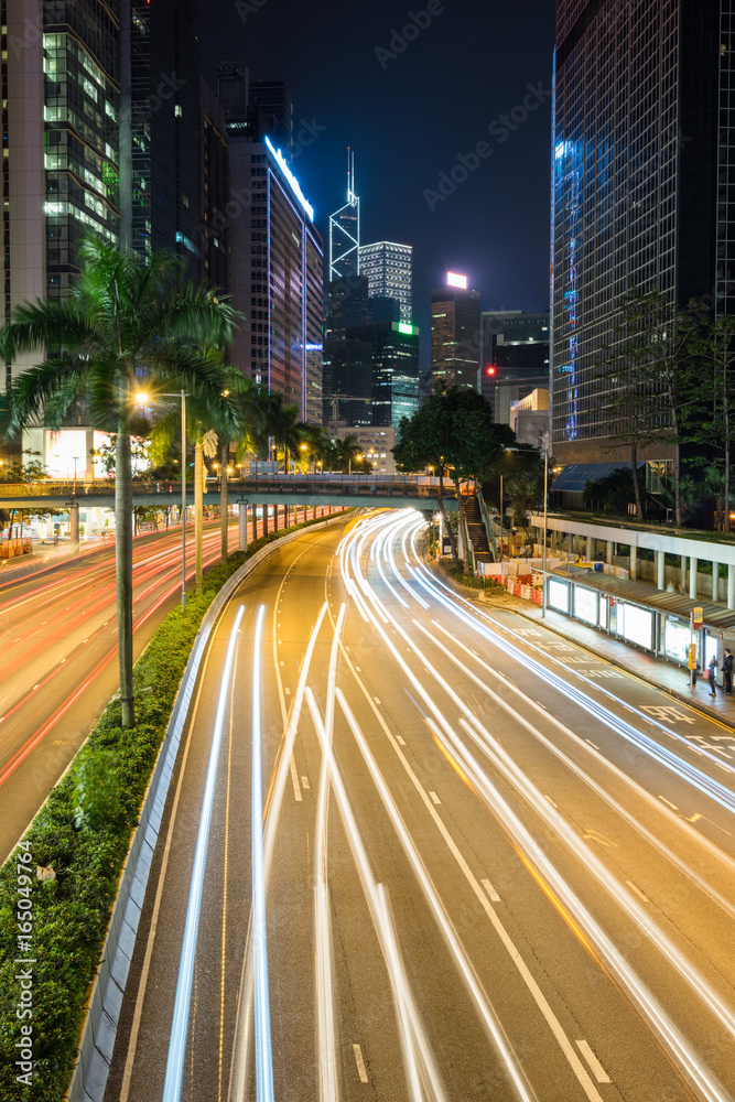 Obraz premium urban traffic with cityscape in Hong Kong,China.
