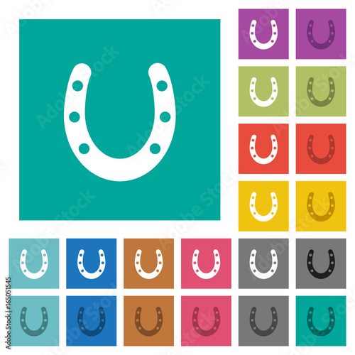 Horseshoe square flat multi colored icons