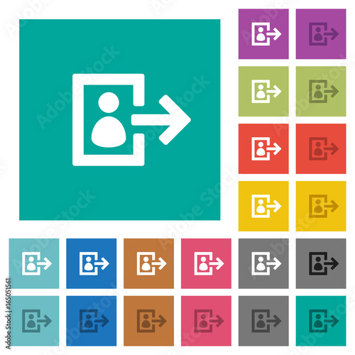 User logout square flat multi colored icons