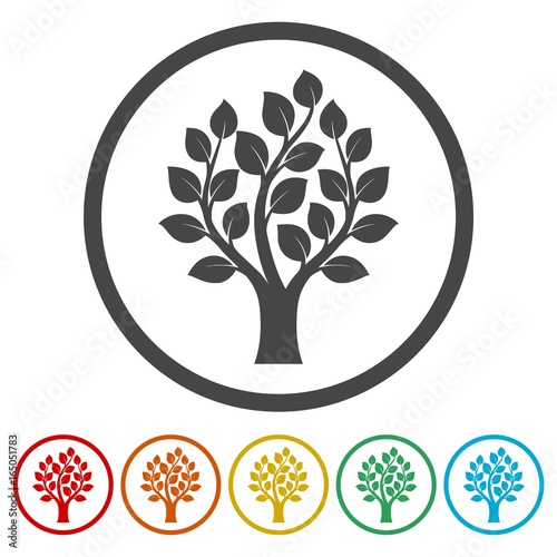 Simple tree icons set - Illustration 