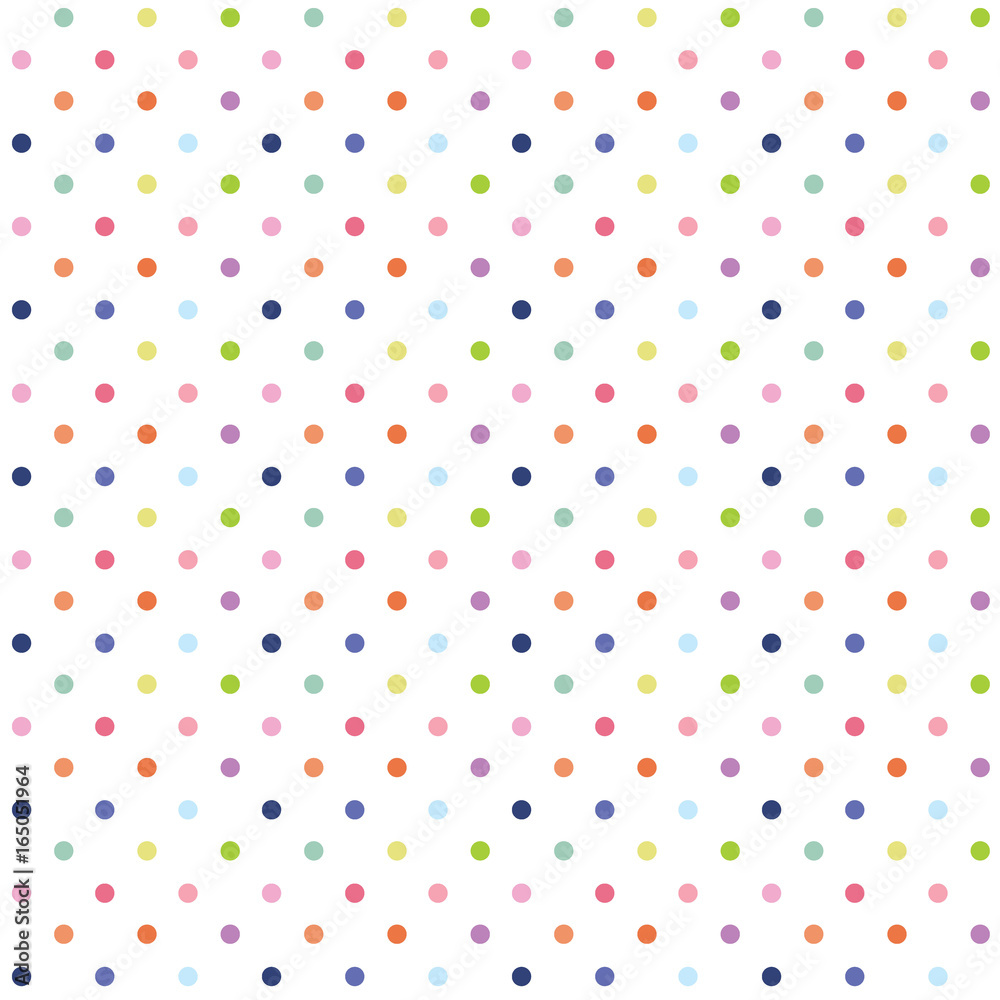 Seamless polka dots with white background