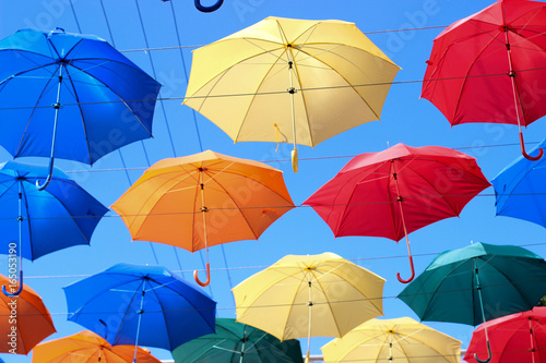 umbrellas in the sky  coloured umbrellas  accessory